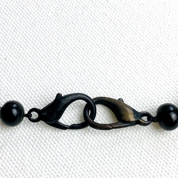 Multi Strand tubular black & ivory beads Statement BOHO Necklace - Picture 7 of 8